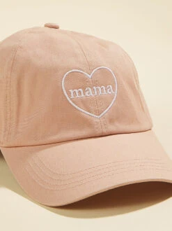 Mama Heart Baseball Hat -Toddler Clothing Store 001796 LCAP3404 DUSTY PINK 01