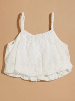 Edie Eyelet Bubble Tank -Toddler Clothing Store 001890 B1489W119BD WHITE 01