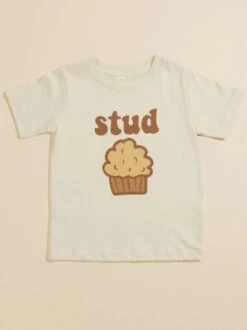 Stud Muffin Graphic Tee -Toddler Clothing Store 001903 TO 6240 NATURAL 01