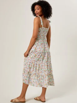 Peyton Floral Smocked Mama Dress 9 Peyton Floral Smocked Mama Dress -Toddler Clothing Store 001913 DR0094CMTU MINT FLORAL 03