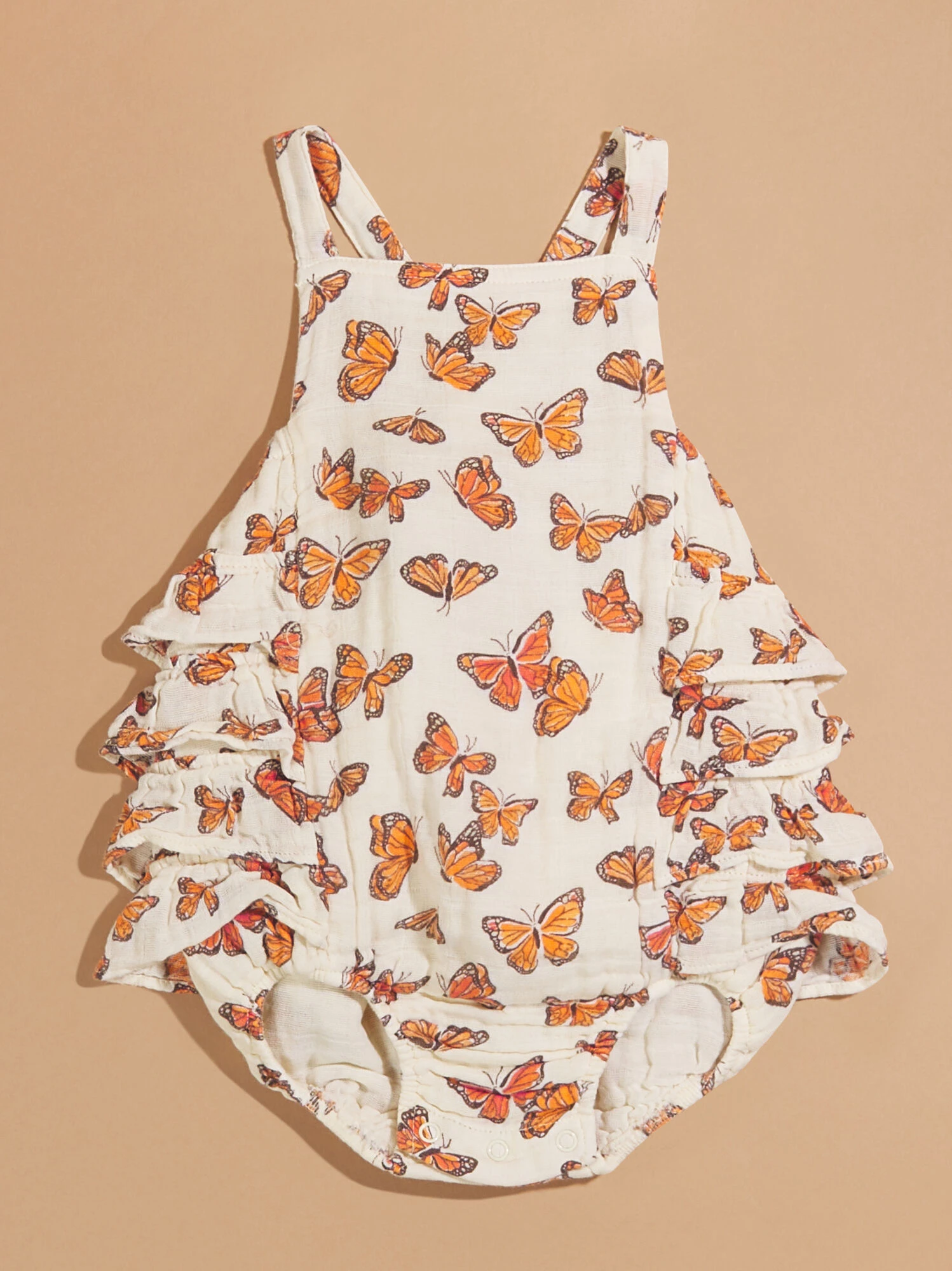 Monarch Butterfly Ruffle Sunsuit 2 Monarch Butterfly Ruffle Sunsuit - Image 2