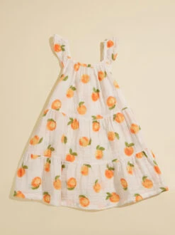 Sweet Peach Tiered Dress -Toddler Clothing Store 001937 480S24PEA I PEACH 02