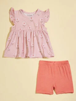 Flora Daisy Ruffle Tank And Shorts Set