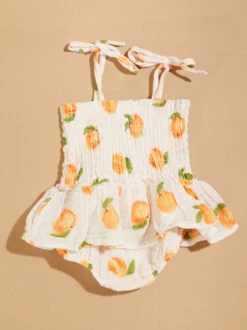 Sweet Peach Smocked Skirt Bubble -Toddler Clothing Store 001937 509S24PEA PEACH 01