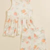 Spring Peach Tank And Shorts Set