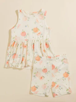 Spring Peach Tank And Shorts Set