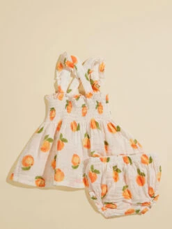 Sweet Peach Dress And Bloomer Set -Toddler Clothing Store 001937 572S24PEA PINK 01