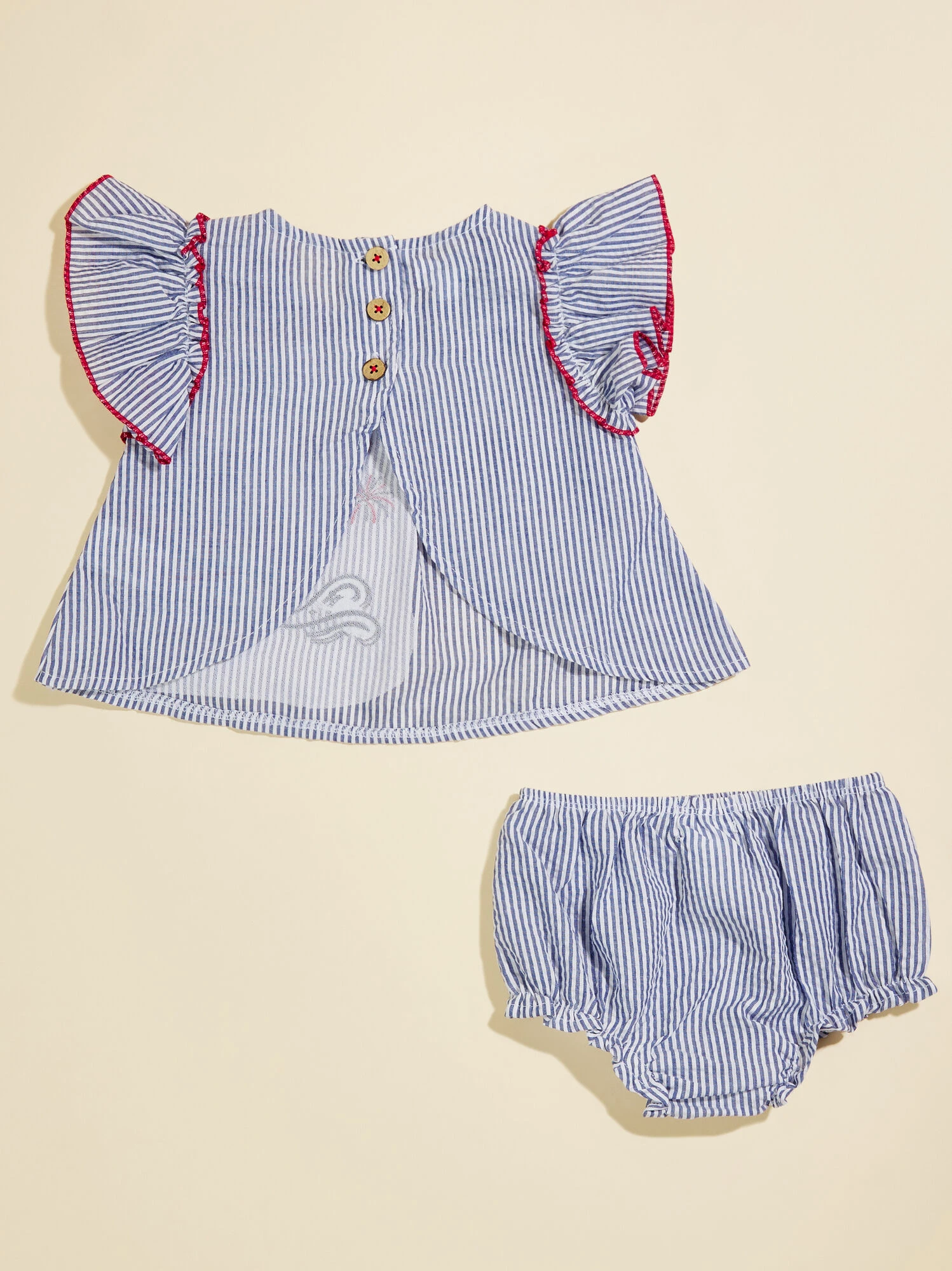Kyla Sailboat Pinafore Set By MudPie 2 Kyla Sailboat Pinafore Set By MudPie - Image 2
