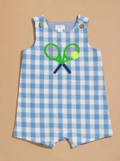 Tyson Tennis Gingham Romper By MudPie