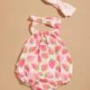 Strawberry Sunsuit And Headband Set By MudPie
