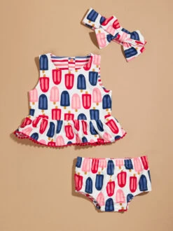 Popsicle Reversible Swim And Headband Set By MudPie
