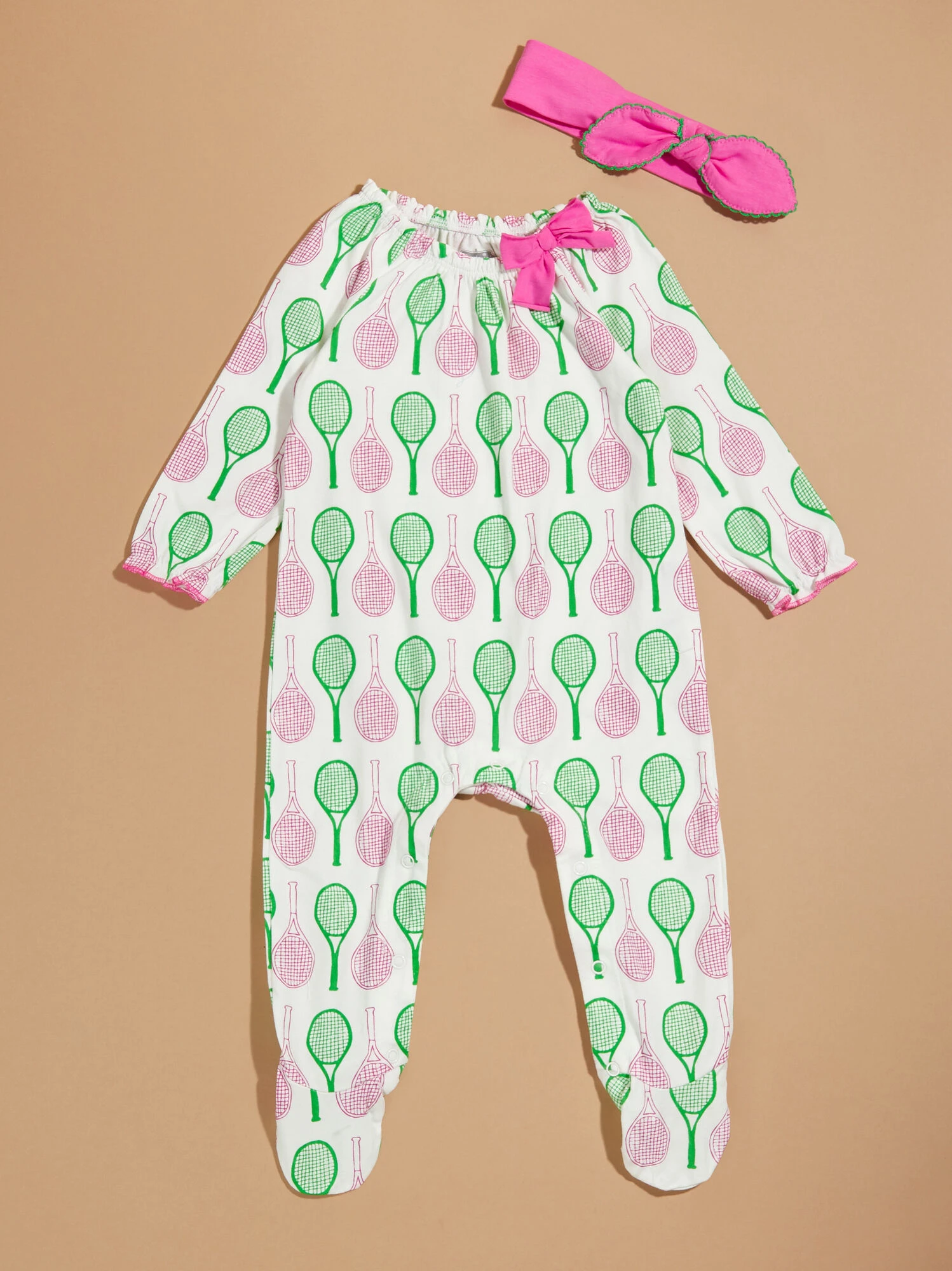 Lylah Tennis Footie And Headband Set By MudPie 1 Lylah Tennis Footie And Headband Set By MudPie