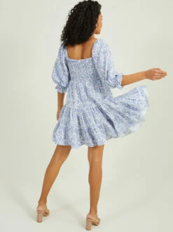 Evelyn Floral Mama Dress -Toddler Clothing Store 004098 YD1300BJ BLUE 03