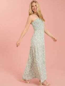 Camila Floral Smocked Mama Dress -Toddler Clothing Store 004098 YD1308BJ01 SAGE 02