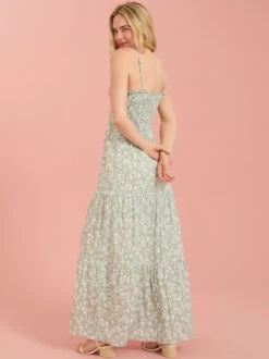 Camila Floral Smocked Mama Dress -Toddler Clothing Store 004098 YD1308BJ01 SAGE 03