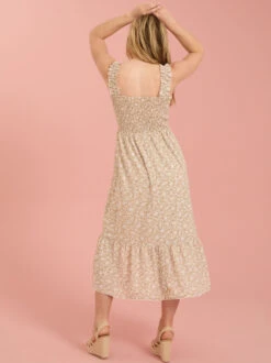 Allison Floral Mama Dress 7 Allison Floral Mama Dress -Toddler Clothing Store 004098 YD1334BJ WHITE TAUPE 02