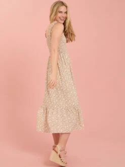 Allison Floral Mama Dress 8 Allison Floral Mama Dress -Toddler Clothing Store 004098 YD1334BJ WHITE TAUPE 03