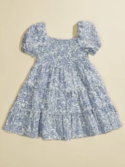 Evelyn Floral Toddler Dress -Toddler Clothing Store 004098 YK10055BJ SP24 BLUE 01