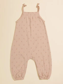 Cherry Smocked Jumpsuit By Quincy Mae -Toddler Clothing Store 004134 QM282KERS BLUSH 01