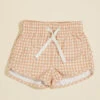 Tanner Gingham Swim Trunks By Rylee + Cru