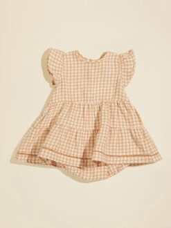 Sadie Gingham Dress And Bloomer Set By Quincy Mae