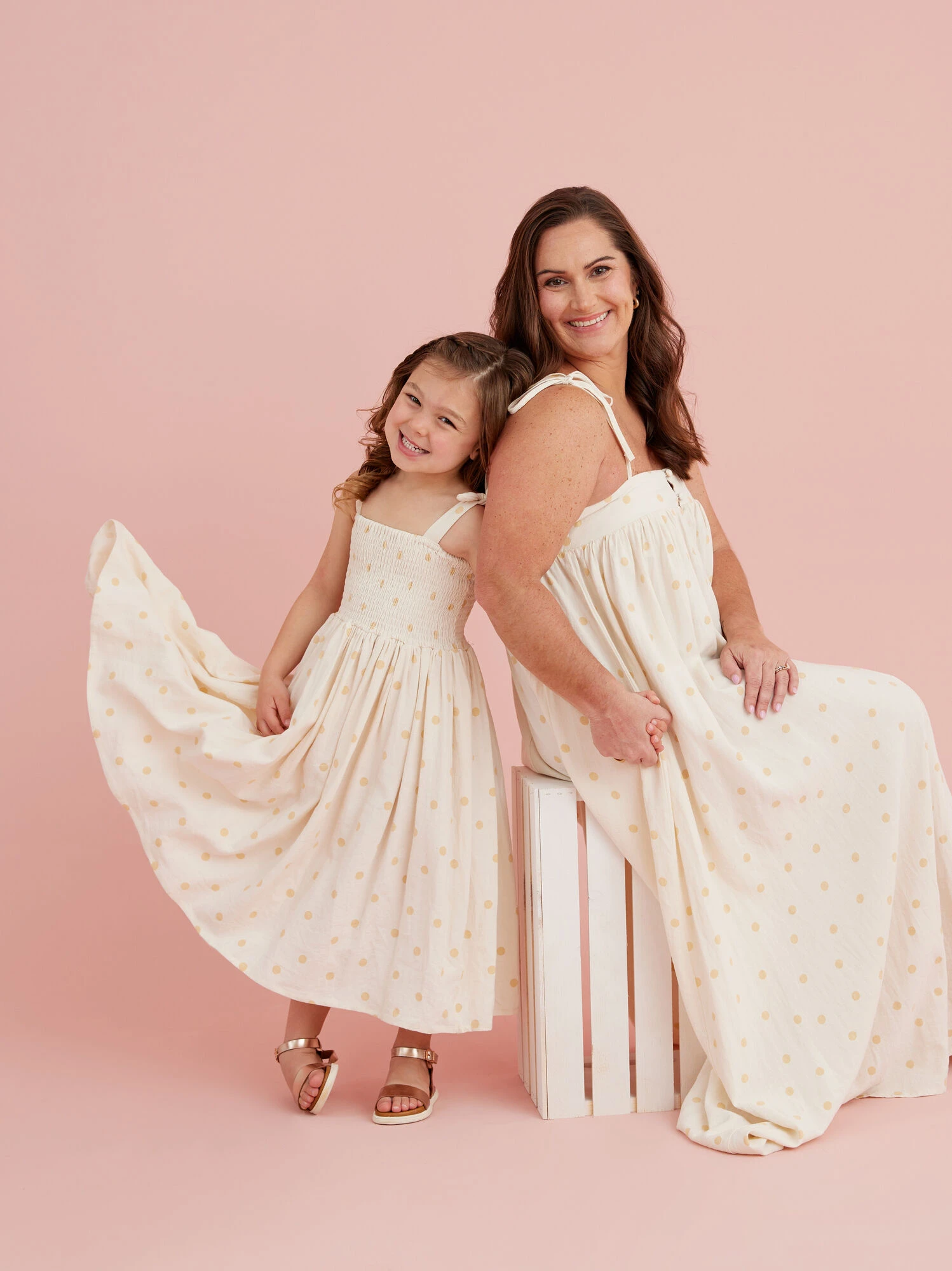 Katelyn Polka Dot Smocked Dress By Rylee + Cru 1 Katelyn Polka Dot Smocked Dress By Rylee + Cru