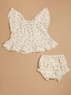 Strawberry Fields Top And Bloomer Set By Rylee + Cru -Toddler Clothing Store 004134 RC523LLNE STRAWBERRY 02