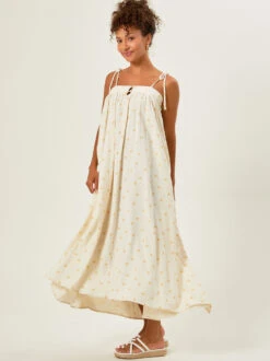 Katelyn Polka Dot Mama Dress By Rylee + Cru -Toddler Clothing Store 004134 RCW634QPLL IVORY 03
