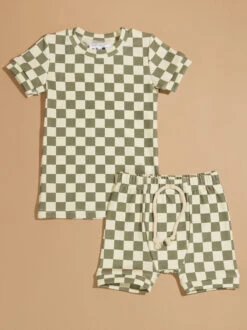 Chase Checkered Tee And Shorts Set