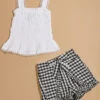Margi Tank And Bow Gingham Skort Set