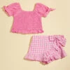 Alice Smocked Top And Gingham Shorts Set