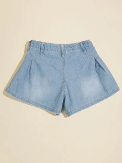Kaylee Pleated Denim Shorts -Toddler Clothing Store 004199 KSH28636PTB DENIM 01