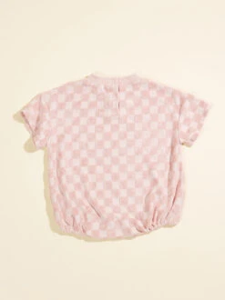 Bailey Checkered Bubble 5 Bailey Checkered Bubble -Toddler Clothing Store 004253 110S24SCB LIGHT PINK 01