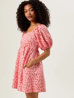 Kendra Floral Smocked Mama Dress -Toddler Clothing Store 004283 330S24RED PINK RED 01