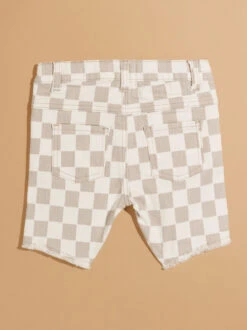 Ben Toddler Checkered Shorts -Toddler Clothing Store 004299 240S24CS GREY MULTI 01