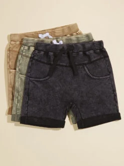 Cole Toddler Drawstring Shorts -Toddler Clothing Store 004299 240S24GWS WASHED BLACK 01